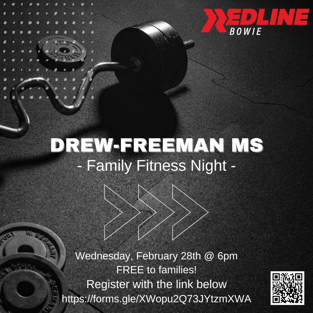 DFMS_PGCPS's tweet image. #LevelUpTheDrewWay Our fitness classes start this Wednesday with bootcamp. FREE to families. Just register with the link below.
