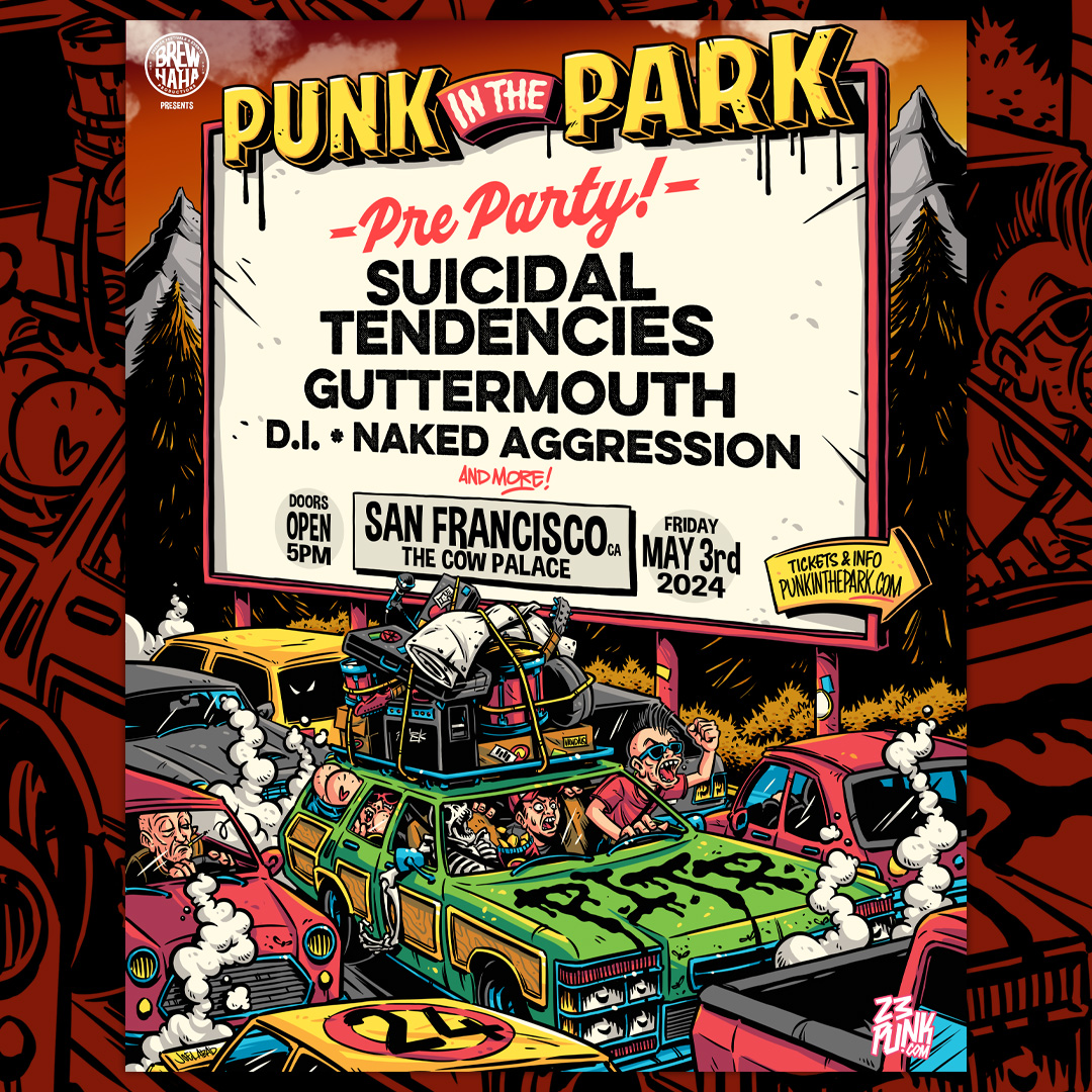 Pre Party in San Francisco just announced! Suicidal Tendencies with @guttermouthxxx, D.I., Naked Aggression and more! Friday May 3rd. Doors open at 5pm. $24.99 punkinthepark.com @OFFICIALSTIG