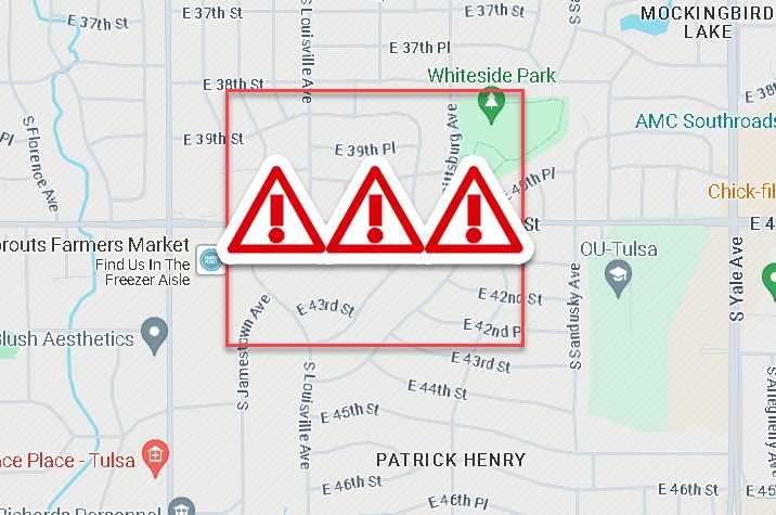 INJURY CRASH -- AVOID 41ST BETWEEN HARVARD AND YALE 4100 S. Haven -- crash involving a fire truck and multiple vehicles. Traffic is being diverted off of 41st between Harvard and Yale. Please avoid the area for the next few hours if possible. #TulsaPolice