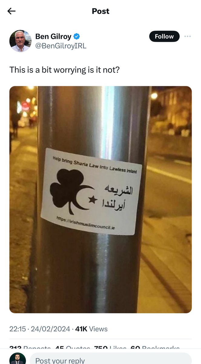 If any issue arises concerning our office, the blame will fall on @BenGilroyIR. He recently shared a photo of a sticker featuring our website on his account, sparking outrage among thousands of followers who believed it to be accurate before he removed it.