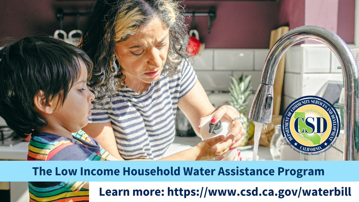 ca_csd's tweet image. Water affordability is a challenge for many households across California. That&apos;s why #LIHWAP is here to help. We provide direct support to help pay water and sewer bills. Visit csd.ca.gov/WaterBill to find assistance through your local service provider. #AssistToPay