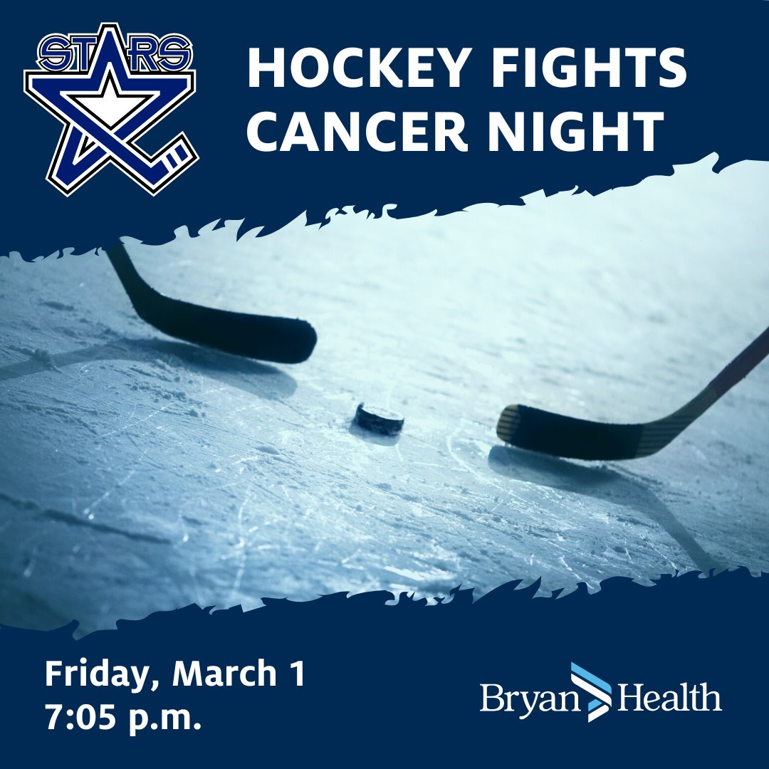 Hockey Fights Cancer Night is this Friday at the Ice Box at 7:05 p.m. as the <a href="/LincolnStars/">Lincoln Stars</a> take on Tri-City. Buy tickets using this link, and part of the proceeds will support local cancer patients through the April Sampson Cancer Center, opening soon.  ow.ly/pAXp50QHQsr