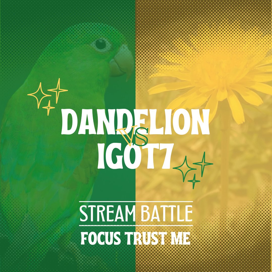 IGOT7OnSpotify's tweet photo. BEGINNING OF THE BATTLE!!

Enter your team room and put the playlist on. The team with the most streams wins!

TEAM IGOT7: https://t.co/dytfS4qweb

TEAM DANDELION: https://t.co/bxYI42hA1Q

Let the battle begin!! https://t.co/B0SiyvSgY9