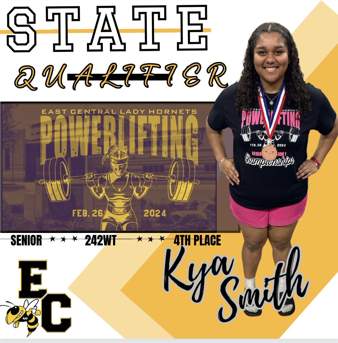 _ECAthletics's tweet photo. Congratulations to our State Qualifiers Reagan Garcia 🥉&amp; Kya Smith (4th) - 242 WT Class! @_ECPowerlifting @ArriolaSuzette @ECISDtweets @booster_ec https://t.co/xapDeEtJQ8