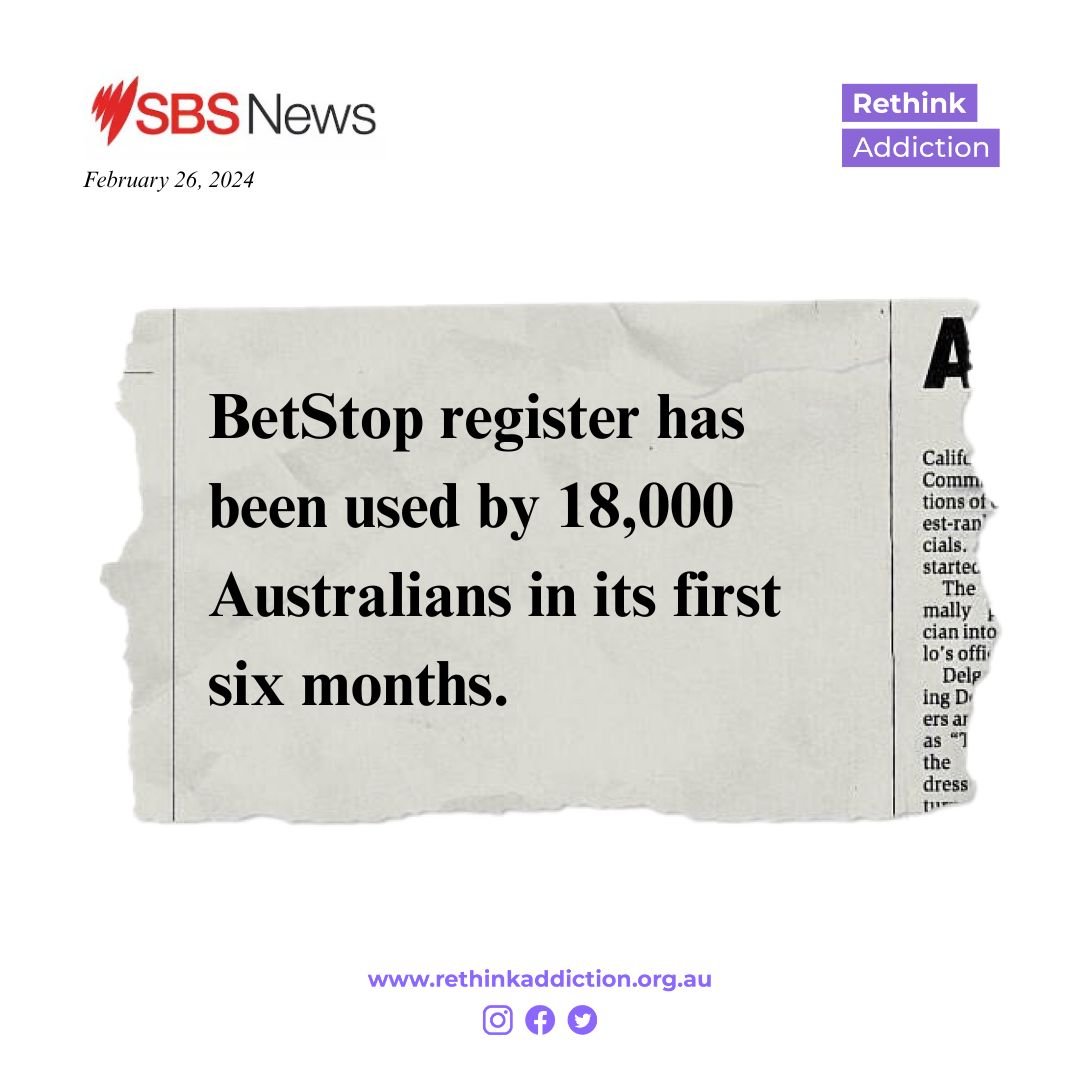 Since its launch in August last year, over 18,000 Australians have used BetStop to voluntarily exclude themselves from online betting companies. 

SBS News spoke to a Melbourne man who has successfully used BetStop to quit. 

Read his story here:  sbs.com.au/news/article/i…