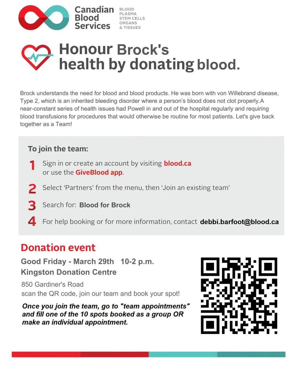 It’s that time again. Join us on #GoodFriday and donate through #BloodforBrock at @LifelineOntario #ygk. 💪🩸 @alcdsb
