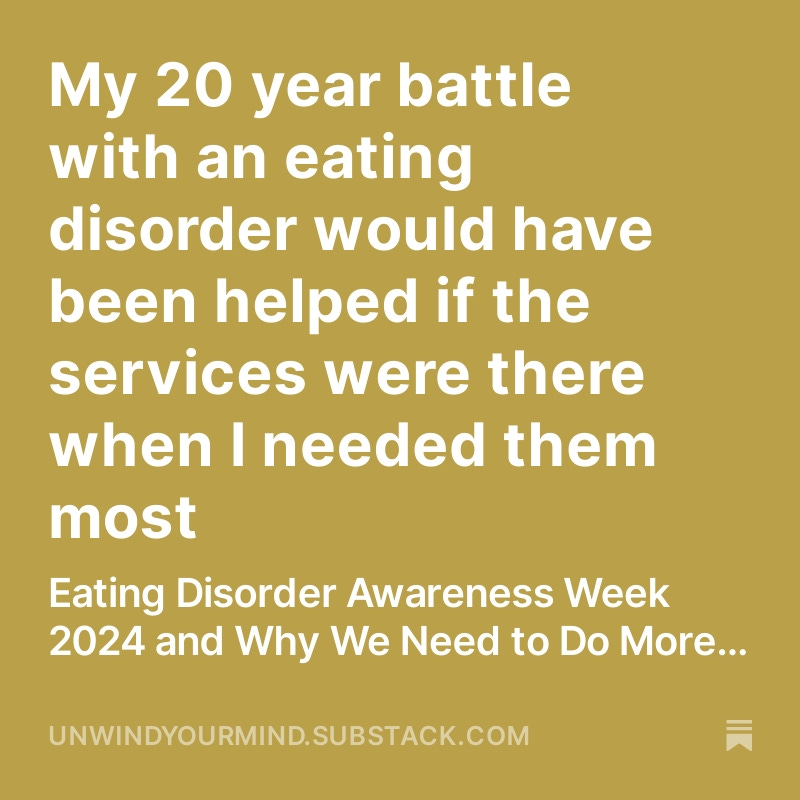 Check out my latest Substack post to mark Eating Disorder Awareness Week #EDAW2024