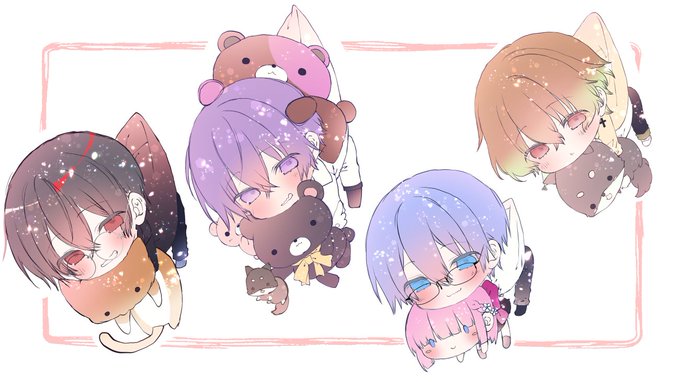 「5boys purple hair」 illustration images(Latest)