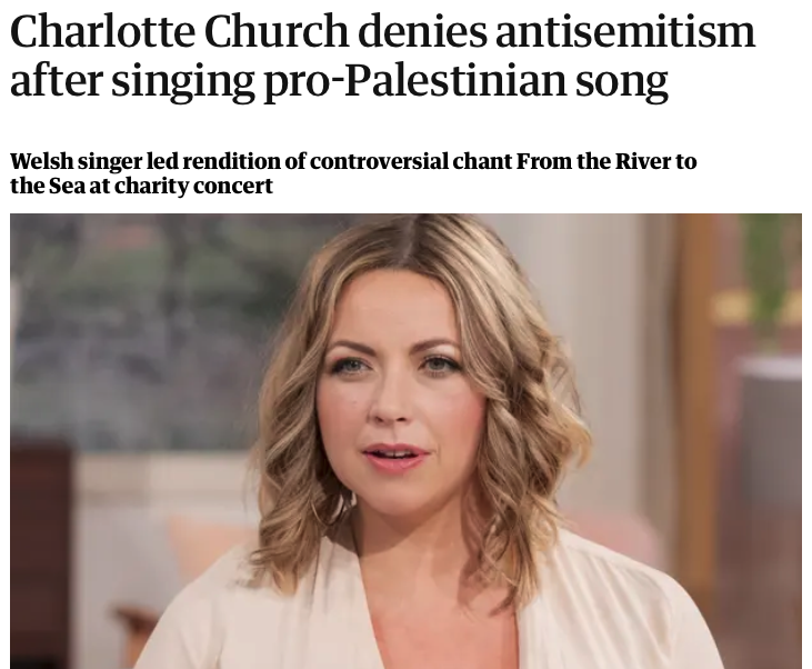 Jonathan_K_Cook's tweet photo. Exhibit 1 in how you terrorise celebrities and public figures into keeping silent on a genocide unfolding in plain view.

Church was raising money for children in Gaza being starved by an Israeli aid blockade. https://t.co/Q3jxuvNUUa