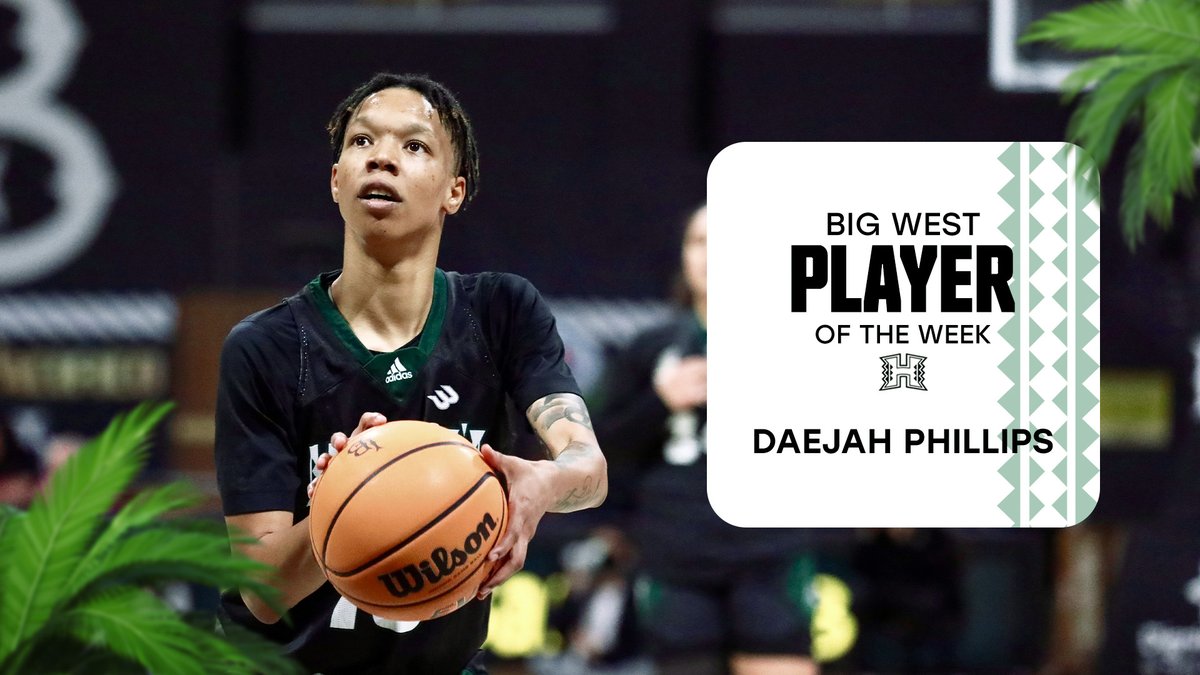 HawaiiWBB's tweet photo. Daejah Phillips Earns Second Big West Player of the Week Award

Release ➡️ https://t.co/Y6V2TRf4lh

#GoBows #SISTAHHOOD https://t.co/0kCeQZ6UkY