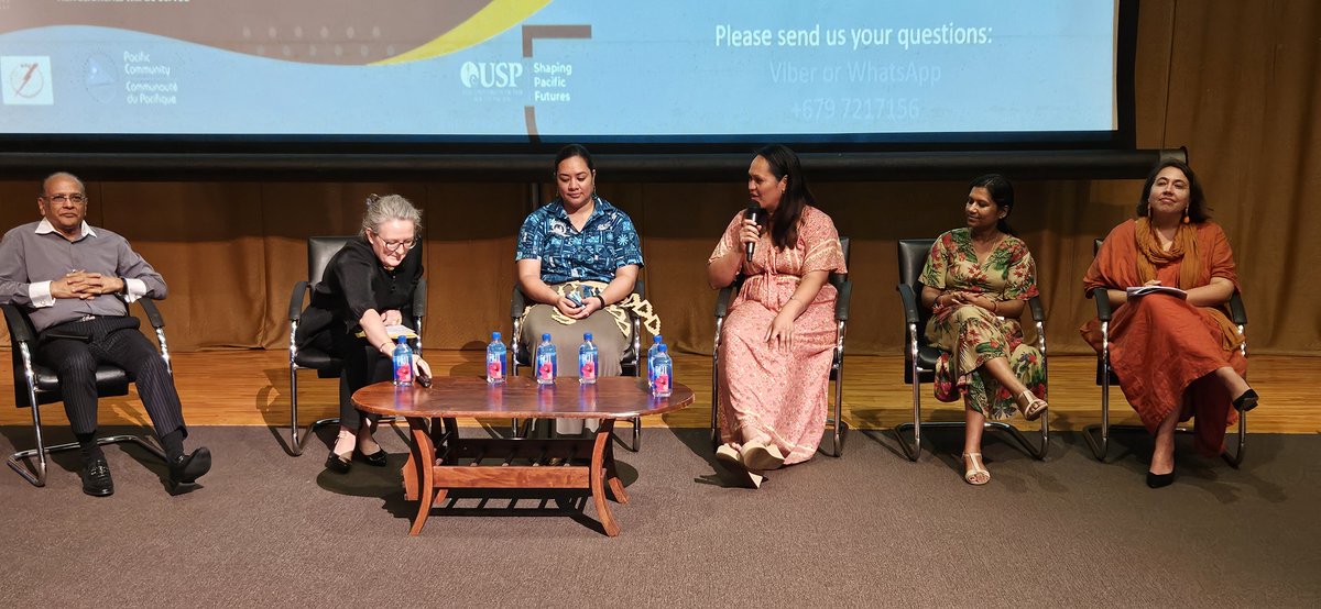 #ResilientPacific Teiiti Nia, Chief Engineer, Cook Islands Energy shares her pursuit for higher education in engineering to support her training at the TAU. Join the panel discussion here at @UniSouthPacific in Suva hosted by @WorldBank Pac Women in Energy Program