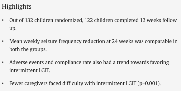 Efficacy of daily vs intermittent low #glycemic index therapy #diet in children w/ drug-resistant #epilepsy: A randomized controlled trial sciencedirect.com/science/articl… @_atanas_ @_INPST @ScienceCommuni2 @DHPSP @ascarbs @davidludwigmd @FastingCoach_MS @shashiiyengar @DrPalmquist…