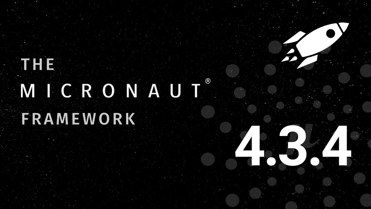 The Micronaut Foundation is excited to announce the release of Micronaut framework 4.3.4 Please see our latest blog post for more details. micronaut.io/2024/02/26/mic… #micronaut