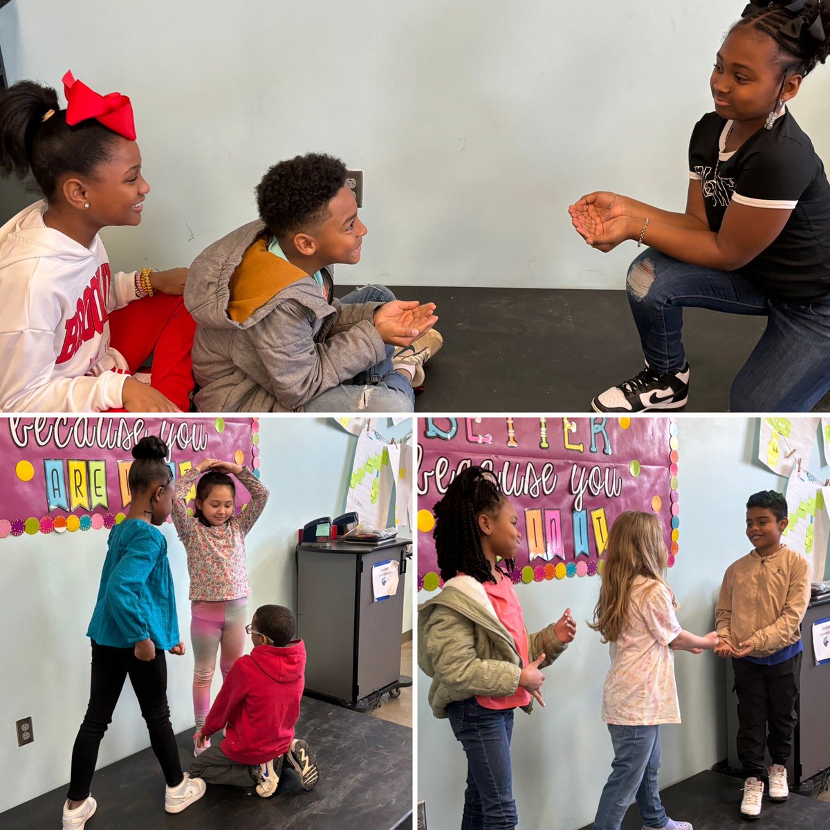 MandyDuckett's tweet photo. Today we read the book “Change Sings: A Children’s Anthem” by Amanda Gorman.  After reading, the students did a fantastic job creating tableaus and discussing how change begins with us.  @BPESArtsAcademy @ArtsNOW1 #BPInspired #tableau #change https://t.co/b6RaUprgKo