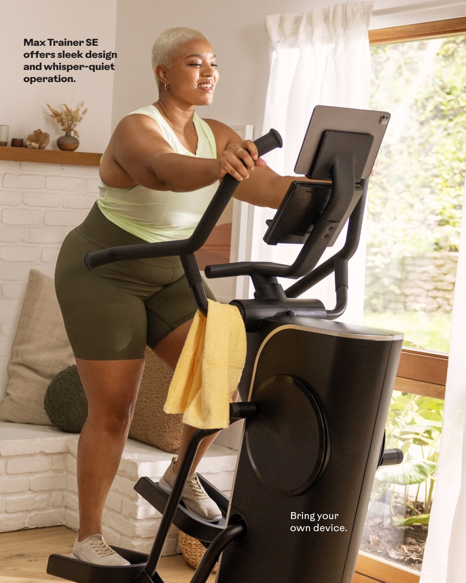 Whether you’re seeking a screen or you like to bring your phone or iPad to your workout, Max Trainer is here to keep you moving, engaged and sweating. 😅