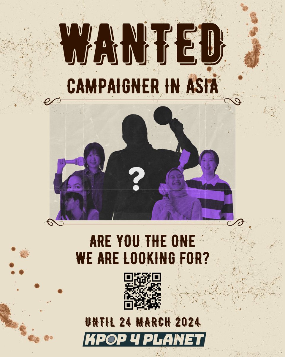kpop4planet's tweet photo. 💥[WANTED] 💥
We are looking for a new Kpop4planet campaigner! 
Do you stand some K-pop idol groups?
Do you care about the climate crisis? 
Do you want to create actual changes through campaign activities? 
Then... 
please join us!

APPLY HERE: https://t.co/9NGEewfZoH
Application closes: 24 Mar 2024
Start date: 1 May 2024