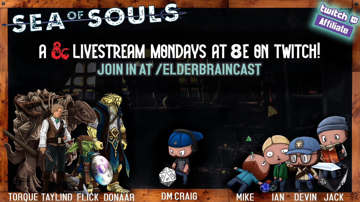 EldritchCreates's tweet photo. Going LIVE at 8/E, come join us on #twitch at /elderbraincast.
#twitchsreamers #dnd5e #ttrpg #actualplay #livestream #SupportSmallStreams https://t.co/DjWPgGfArd