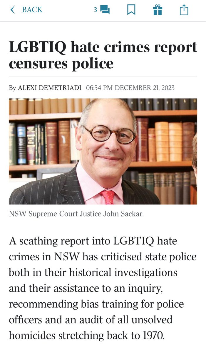sallyrugg's tweet photo. This flippant dismissal from commissioner Karen Webb is telling.

Criticism of NSW police treatment of LGBTIQ isn’t “haters gonna hate”

It was just weeks ago the historic Special Comm of Inquiry into LGBTIQ hate crimes released scathing condemnation of NSW police: https://t.co/ExuZZtmQlC