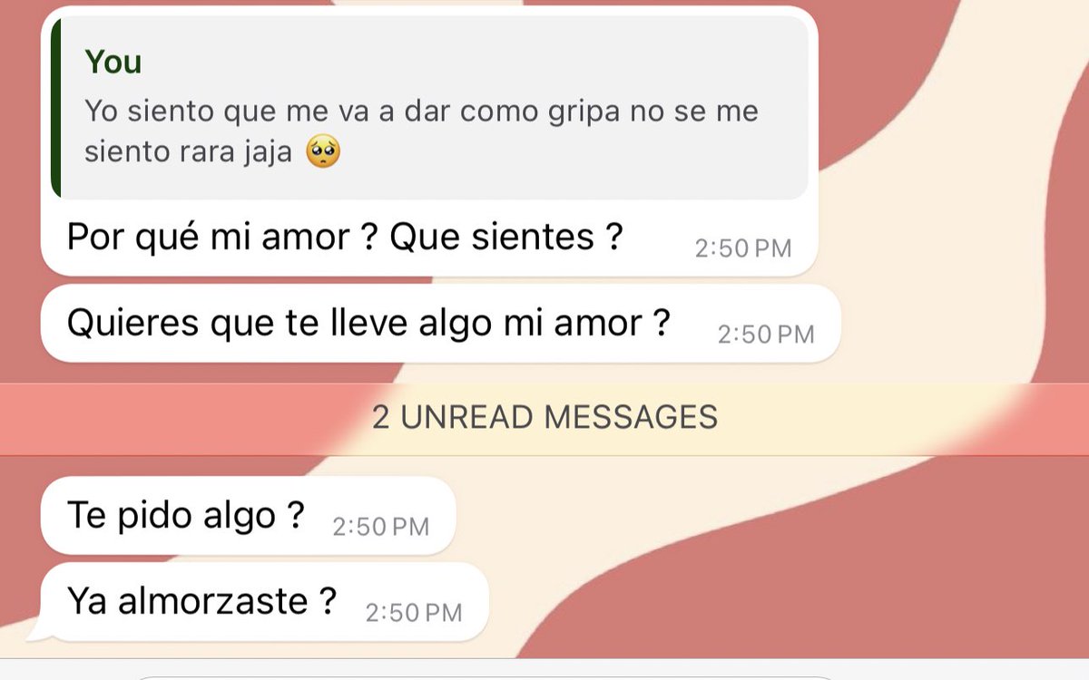 Nata_Orrego's tweet photo. Yo: amor me siento enferma 
El: 🥰🥰🥰🥰 https://t.co/jRAi87eEfS