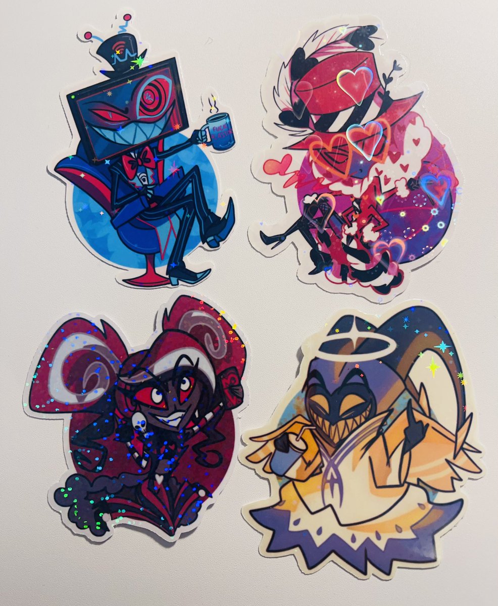 vulturefluff's tweet photo. Fan made chibi #HazbinHotel stickers! 
This is the first set.  More characters available in set 2! ❤️
.
.
#HazbinHotelArt #SmallBusiness https://t.co/6ENCJiiFeC