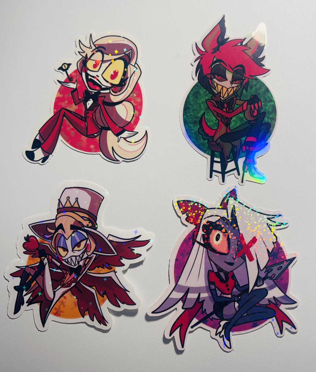 vulturefluff's tweet photo. Fan made chibi #HazbinHotel stickers! 
This is the first set.  More characters available in set 2! ❤️
.
.
#HazbinHotelArt #SmallBusiness https://t.co/6ENCJiiFeC