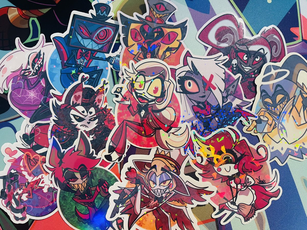 vulturefluff's tweet photo. Fan made chibi #HazbinHotel stickers! 
This is the first set.  More characters available in set 2! ❤️
.
.
#HazbinHotelArt #SmallBusiness https://t.co/6ENCJiiFeC