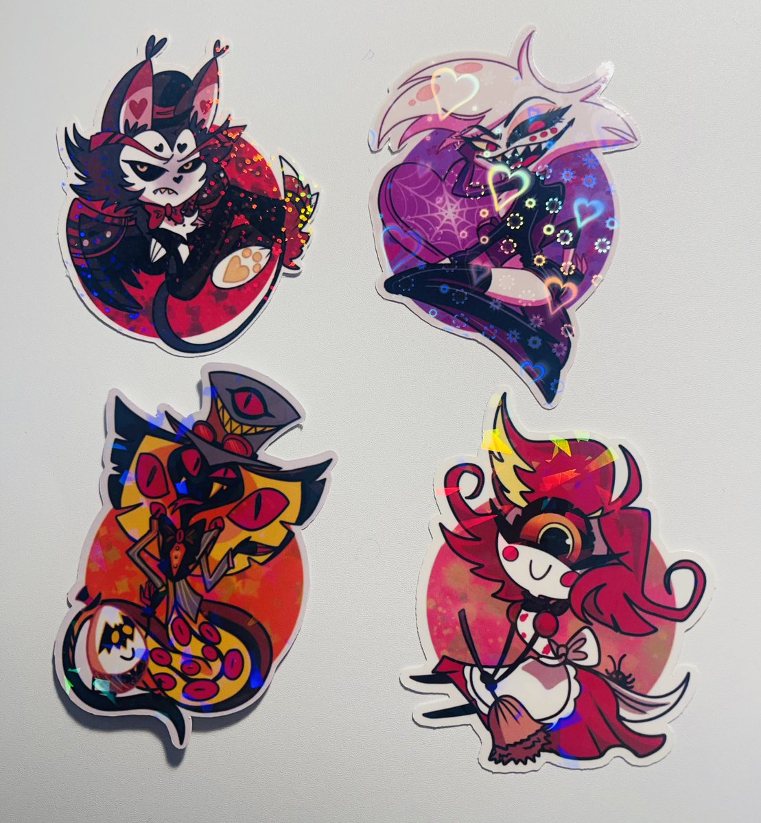 vulturefluff's tweet photo. Fan made chibi #HazbinHotel stickers! 
This is the first set.  More characters available in set 2! ❤️
.
.
#HazbinHotelArt #SmallBusiness https://t.co/6ENCJiiFeC