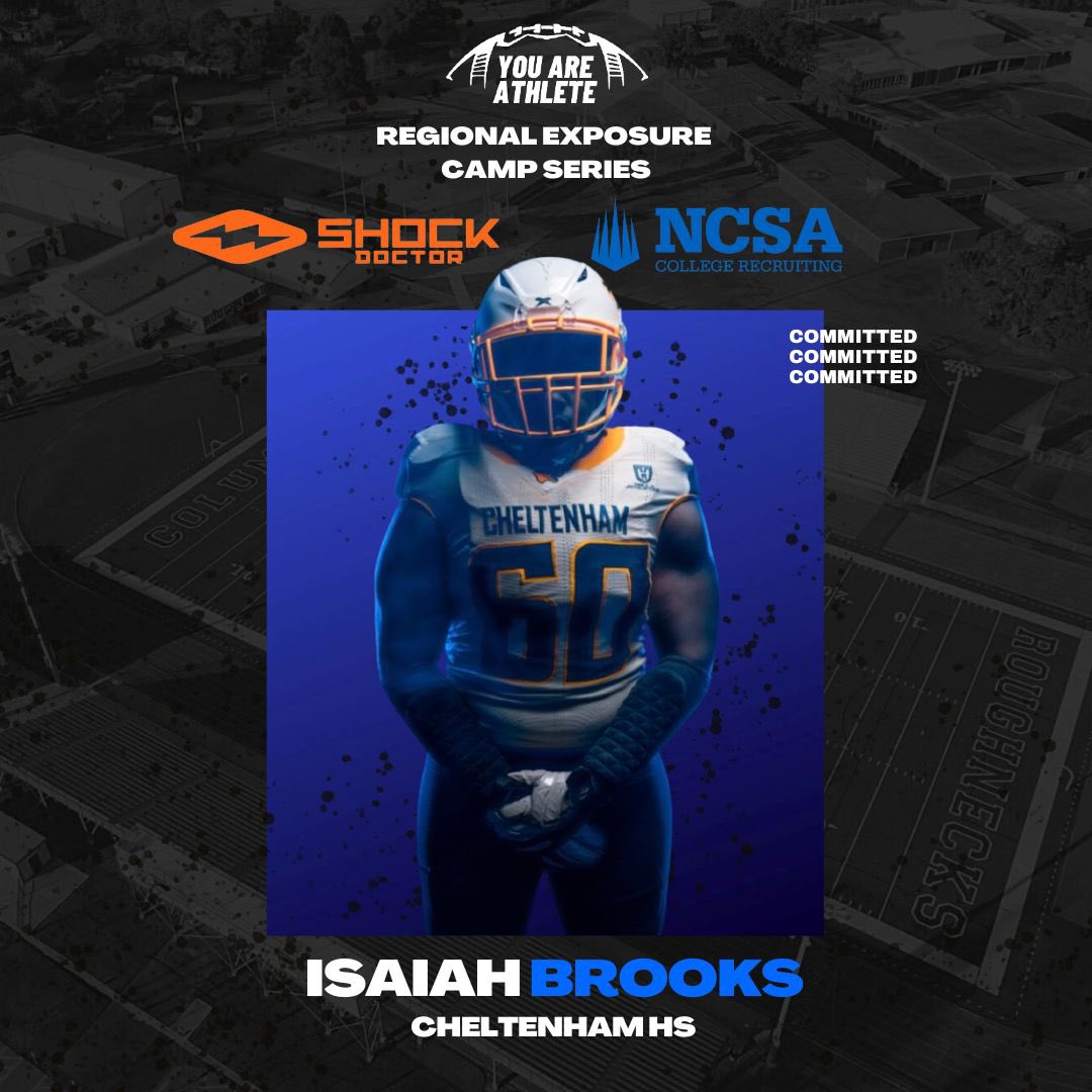 IsaiahBrooks25's tweet photo. Excited to be going to the @youareathlete exposure camp in Maryland on April 13th to compete against the best @ShockDoctor #roadtohouston @PRZPAvic @TroyKGore @jvonneparker @CheltenhamPant1 https://t.co/WtPAts9Kh0
