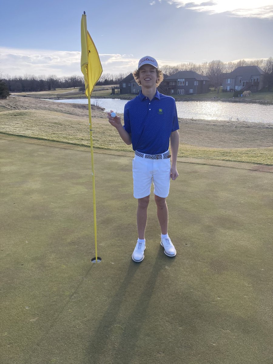 OlatheWestGolf's tweet photo. Great first day of the season. Sunny, warm and Cormac with a hole in one. What a way to start!!! https://t.co/eN2LVEGuor