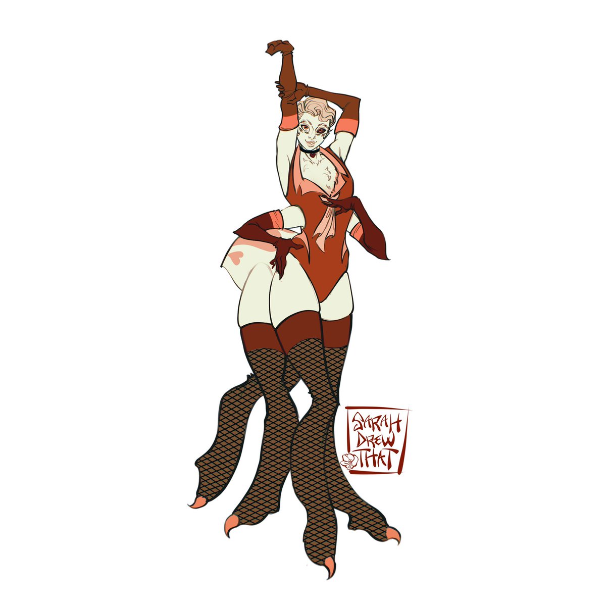 sarahdrewthat's tweet photo. some Hazbin Hotel redesigns 💫 https://t.co/YmWKRVOb0e