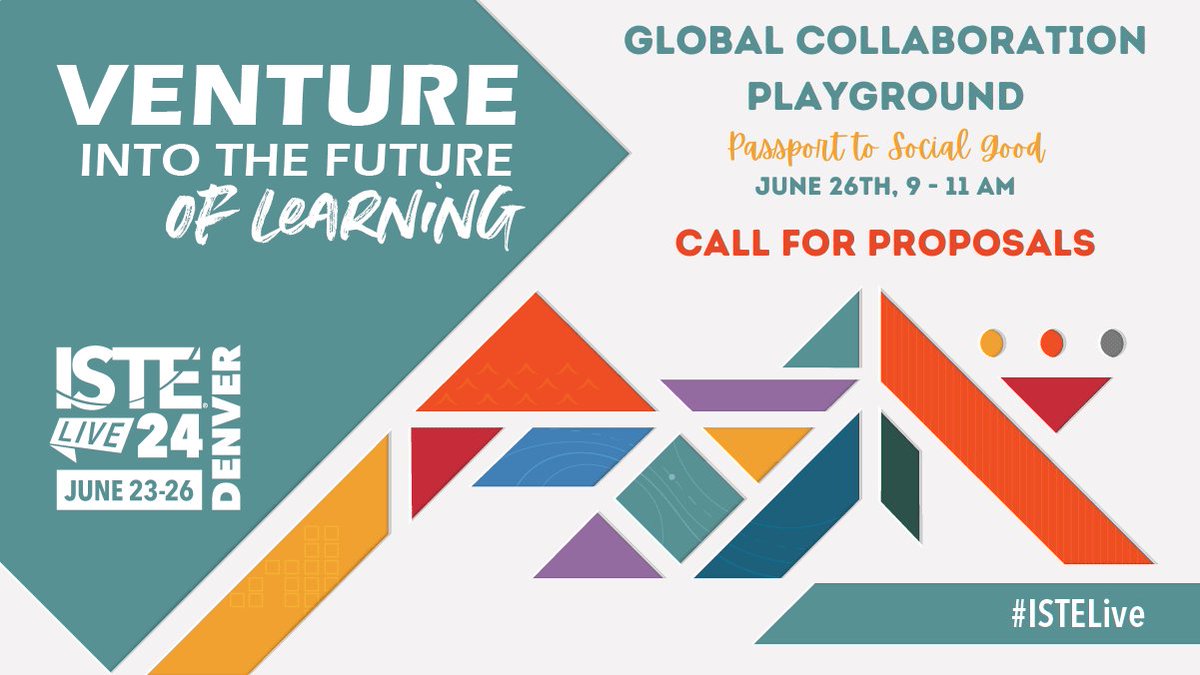 gret's tweet photo. 📢 Few Days Left! Calling all global educators attending #ISTELive 24 in-person or virtually! The call for proposals for the Global Collaboration Playground is live! Highlight a project connected to the SDGs or how you promote social good in the 🌎!   
📌https://t.co/ITtJttiEMG https://t.co/xntQ6DXD7Q