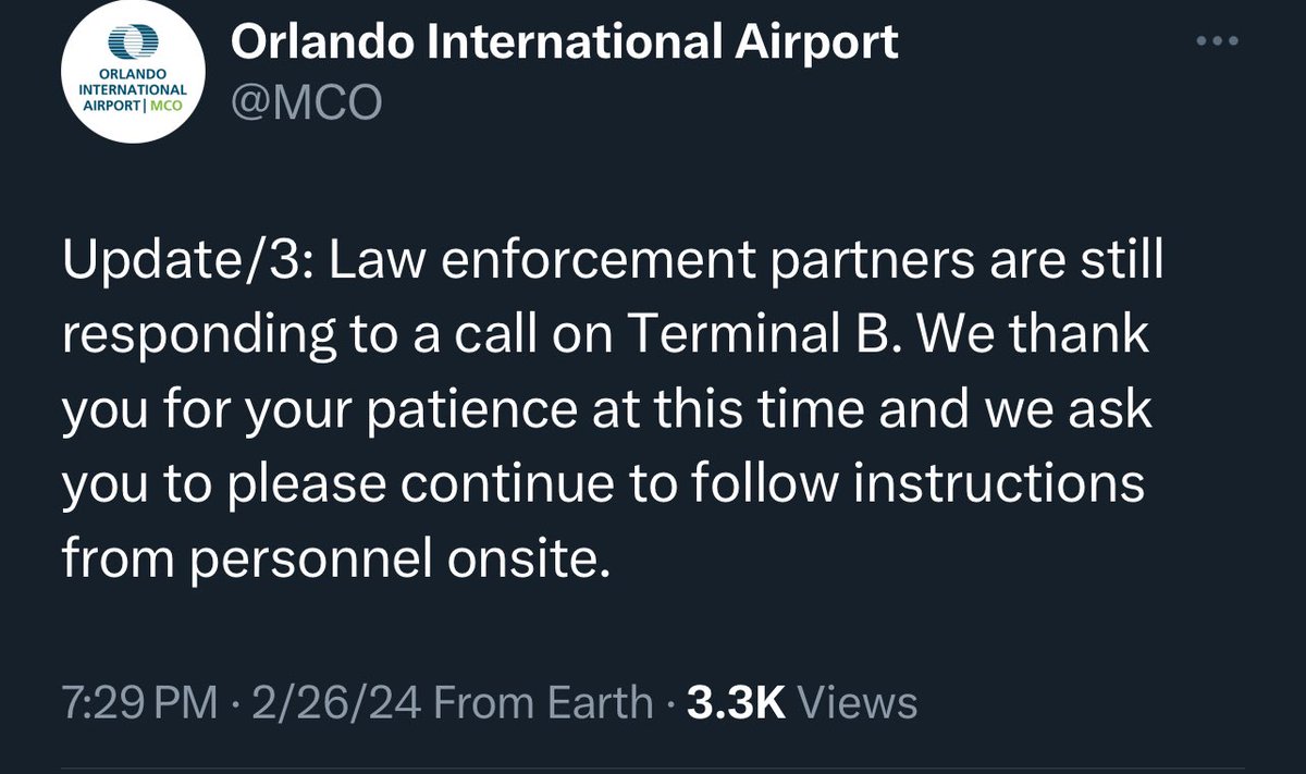 🚨 Bomb Threat at Orlando Airport (MCO) Terminal B is closed. Travelers are instructed to go to Terminals A and C. Travelers express there was chaos as mass amounts of people attempted to exit Terminal B.