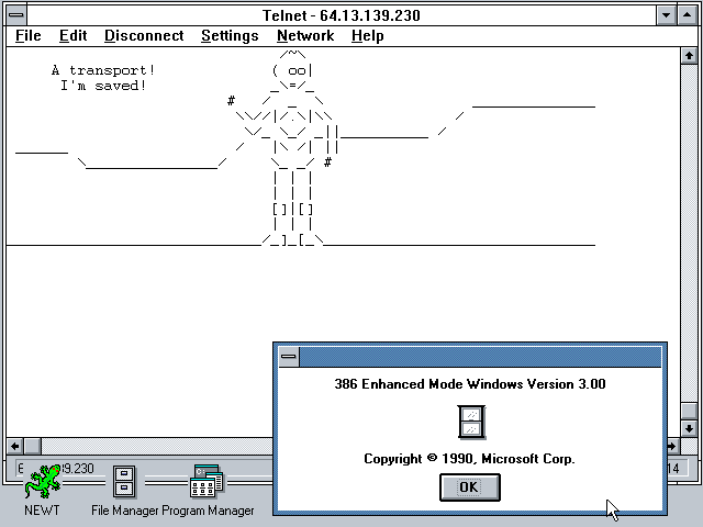 winworldpc's tweet photo. Software Spotlight: NetManage Chameleon

A small, efficient LAN TCP/IP networking stack and utility suite for Microsoft Windows 3.0/3.1.

Read more: https://t.co/016mh4aL2X https://t.co/qjl9HkaJqe