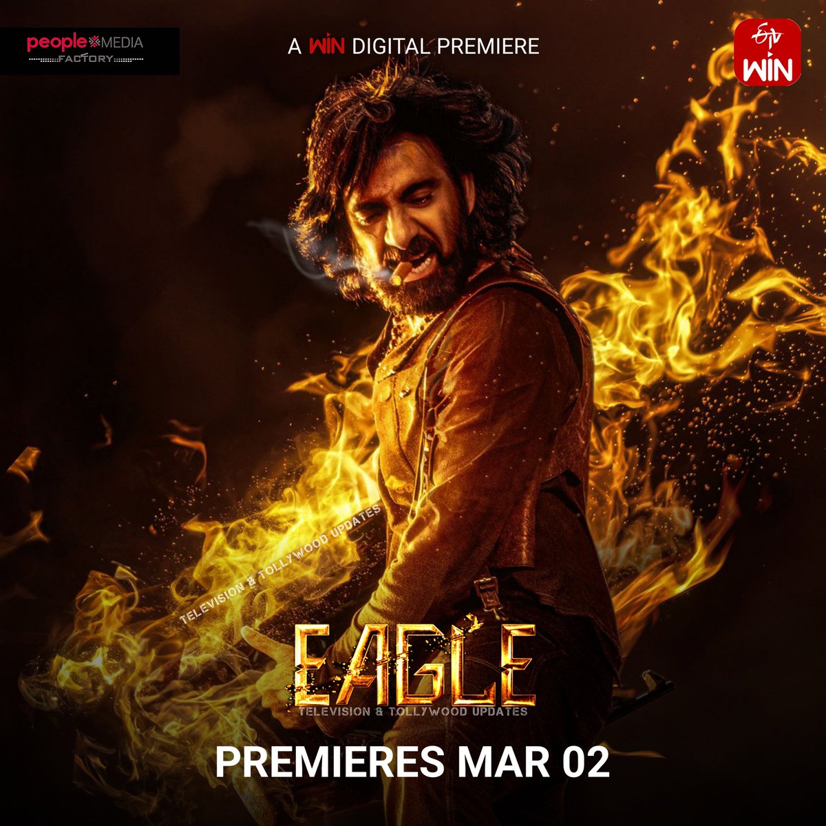 TTUpdates360's tweet photo. #Eagle Streaming from March 2nd on @EtvWin 

@RaviTeja_offl @anupamahere @pnavdeep26 #KavyaThapar  @vishwaprasadtg @peoplemediafcy @ThisisNitin1111 @krishna_kri #BlockBusterEagle https://t.co/0CHtNKiFXe