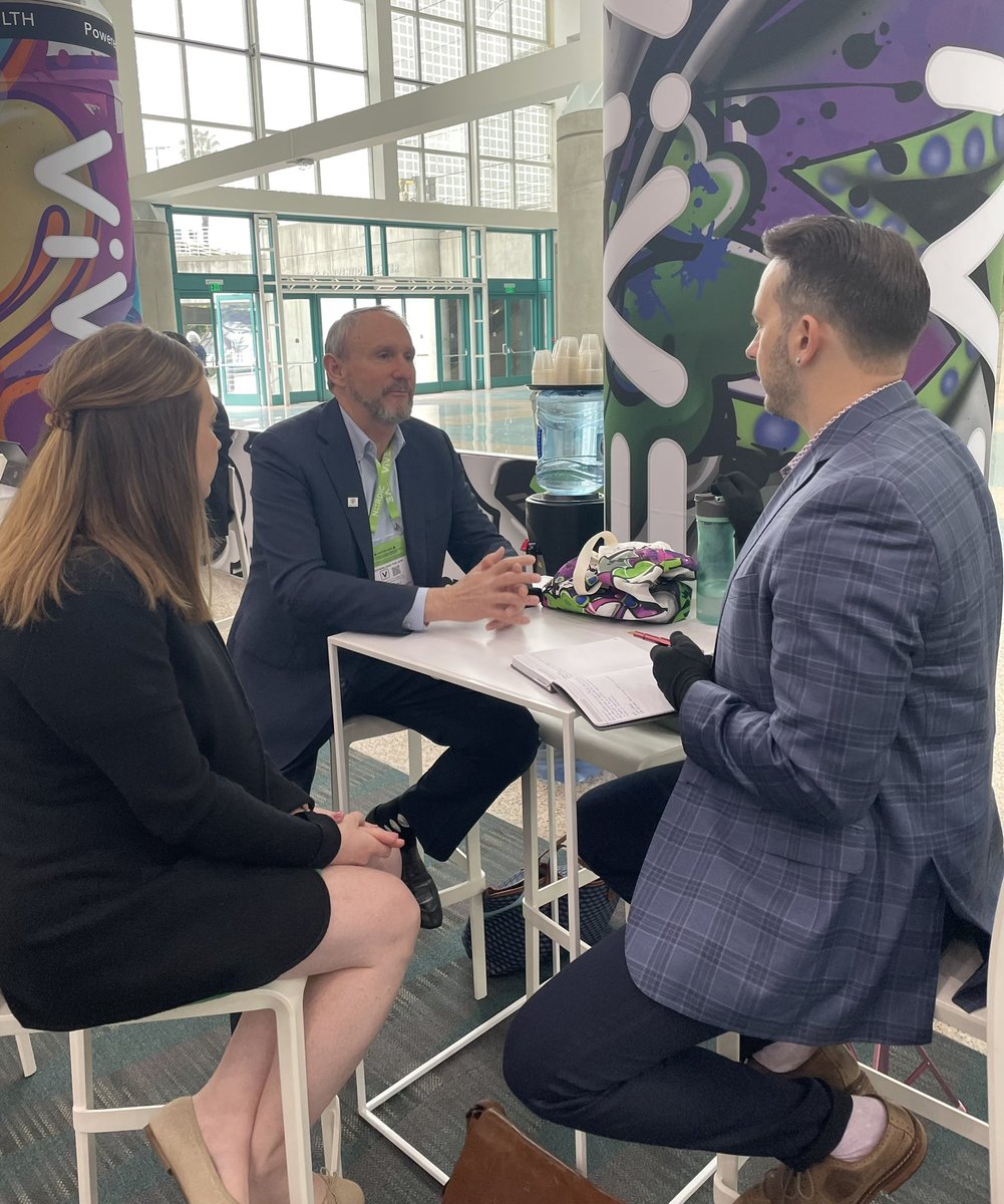 DirectTrustorg's tweet photo. Our team is in LA for #ViVE2024 and the event is off to a great start! Here, our @StueweScott and @KAWickenhauser catch up with @J3Moore of @ChilmarkHIT. Looking forward to making many more connections this week! @theviveevent https://t.co/i0ZJ6B54Nq
