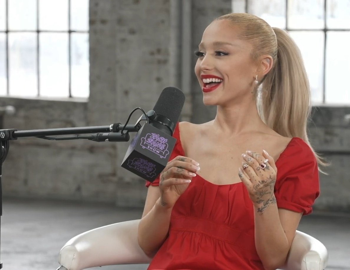 ariana grande interview red dress Part 2 of Ariana Grande's interview with Zach Sang will drop on Friday the  8th of March, including a LIVE play-through of 'eternal sunshine'  #ArianaOnZachSang