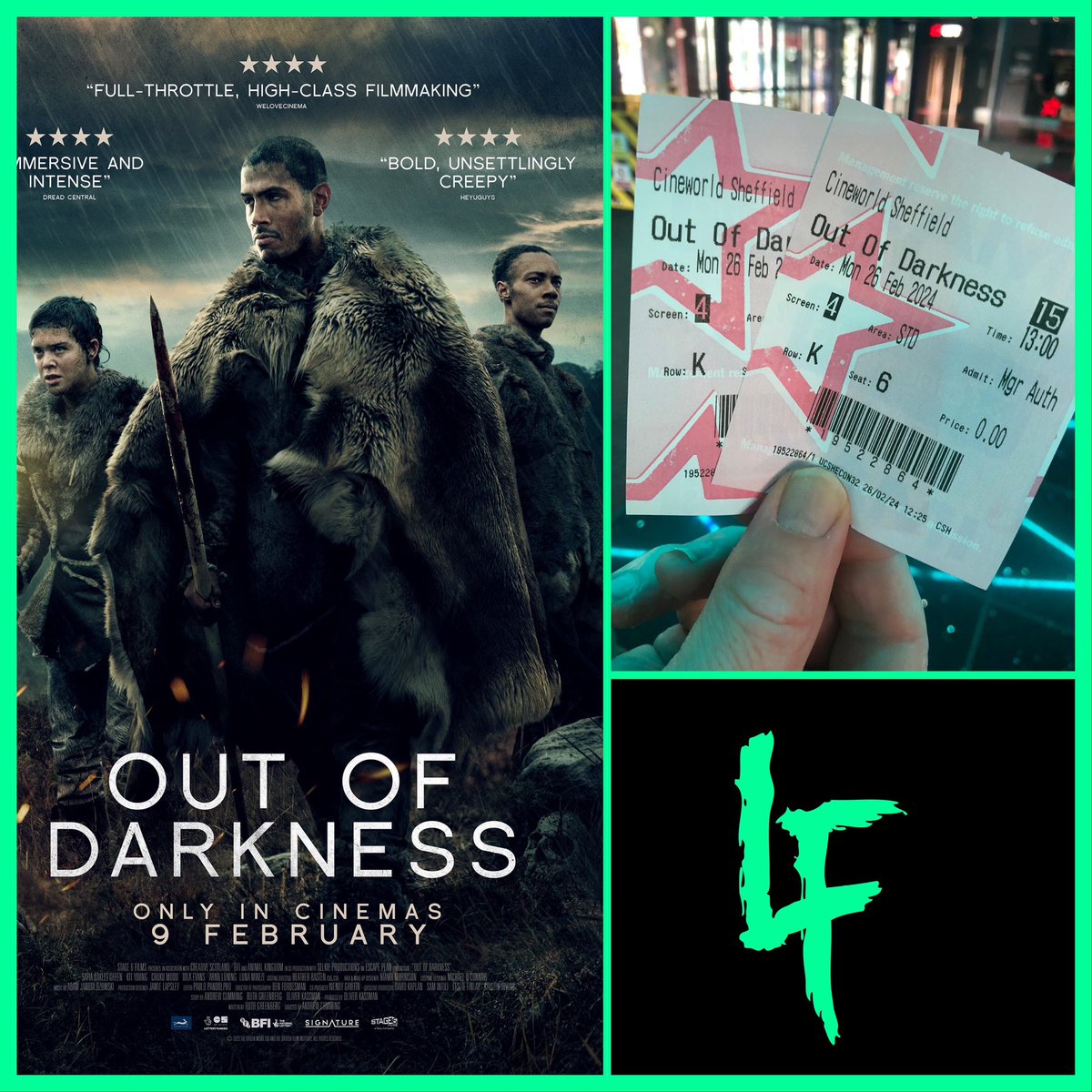 Fellow Creatures! A trip to the cinema to see the new, award-winning, British horror movie, “Out Of Darkness” (‘22). 

Directed by Andrew Cumming, in his feature directorial debut, from a screenplay by Ruth Greenberg, @ruthhelengreenberg

Highly recommended. ⭐️⭐️⭐️⭐️ 4/5
#horror