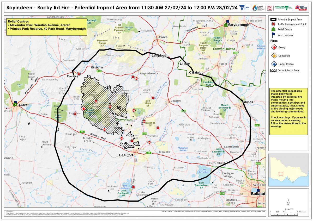 vicemergency's tweet image. Catastrophic and extreme fire danger conditions are forecast for parts of the state tomorrow.

People in these areas should leave early – leave tonight (Tuesday 27 February) or before midday tomorrow (Wednesday 28 February). 

More info: emergency.vic.gov.au/news-and-media…