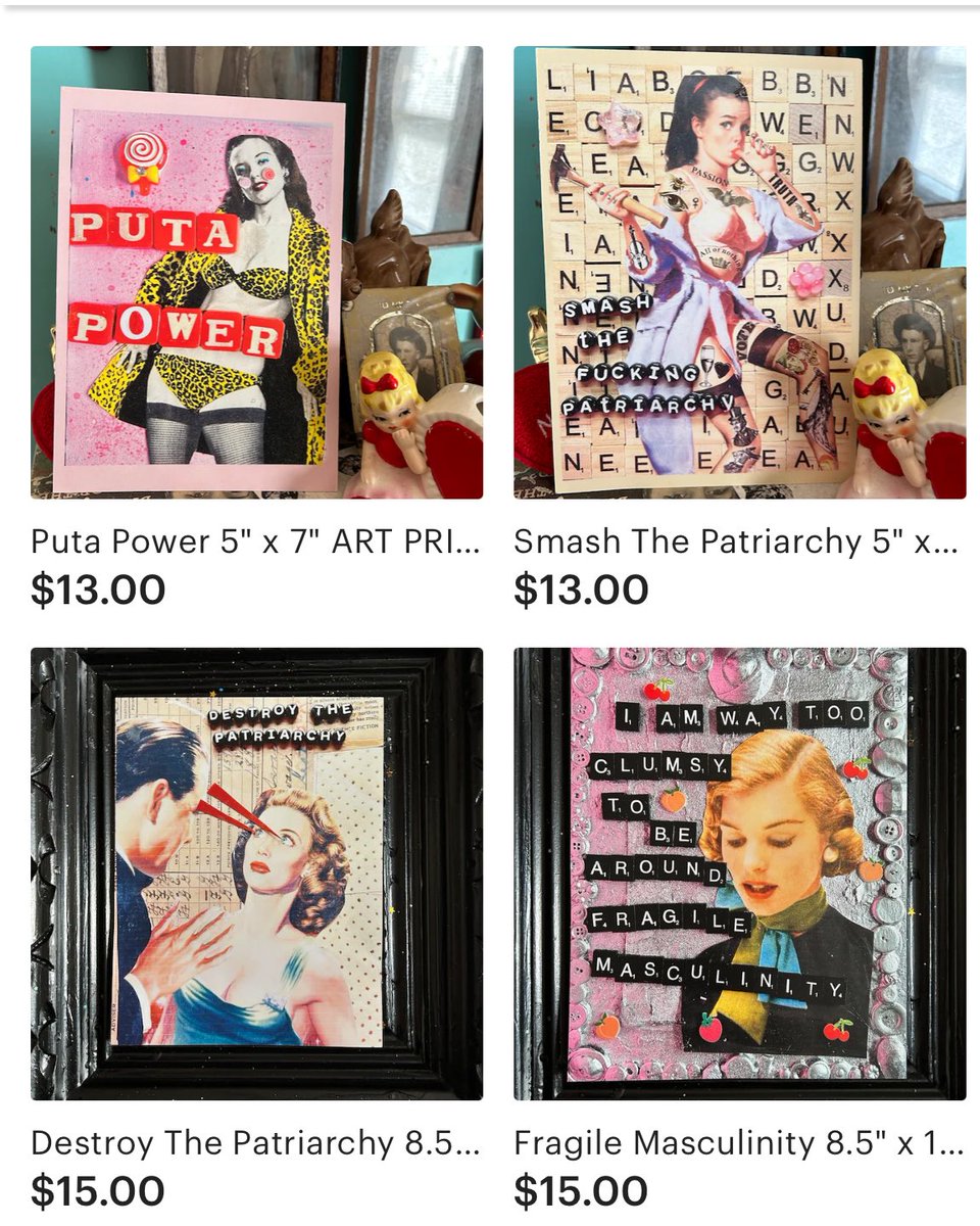 JolieRuin's tweet photo. More new stuff....
⚡️https://t.co/bfVyURNZyt⚡️
#artprint #collageart #mixedmedia #jolieruin #smashthepatriarchy #hammertime #destroythepatriarchy #putapower #girlpower #girlstothefront #slutz #utz #snack #pinbackbutton #pin #button #sticker #stickers #riotgrrrl #riotgrrrlpress https://t.co/zFNEpCX0th