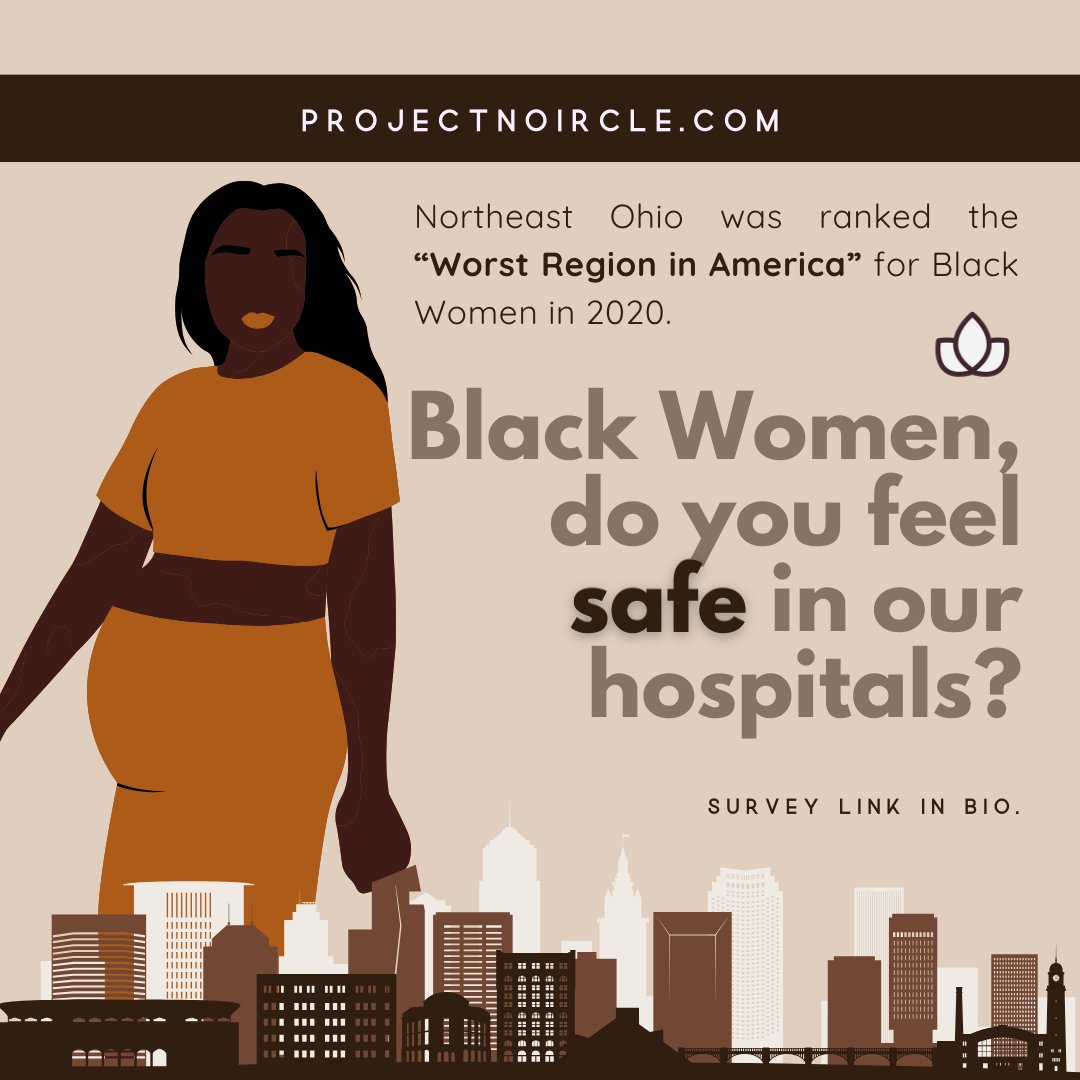ProjectNoirCLE's tweet image. This #ElectionYear, let&apos;s advocate for medical professionals that respect, care for and LISTEN to Black Women in Cleveland and Northeast Ohio.

Take #ProjectNoirCLE today at projectnoircle.com - confidential and anonymous. 

#WorkEnlightened #Healthcare #Doula