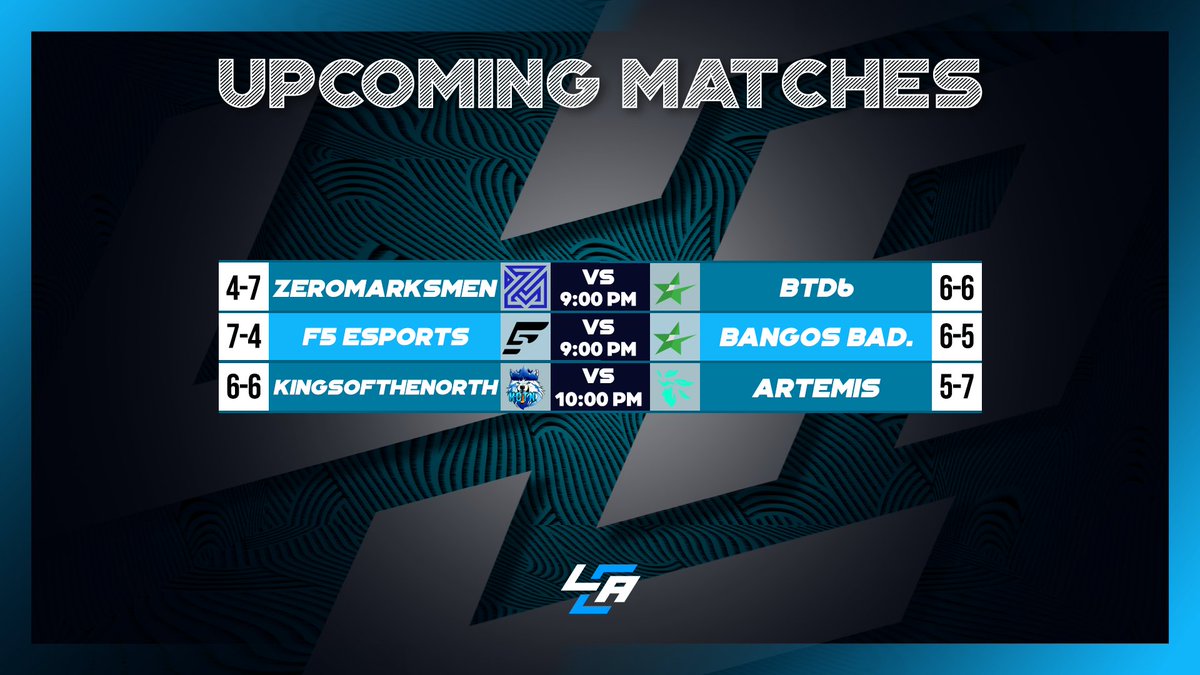 🚨 Tonight's Matches Covered by LCA!🚨 ⚔️ @ZeroMarksMen VS #BloonsTowerDefense6 🎙️ @Amaster15 ⚔️ @F5_HQs VS #BangosBaddies 🎙️ @danniifanta ⚔️ #KingsOfTheNorth VS @EsportsArtemis 🎙️ @PiNGCasts & @TheWillyN ⚔️ @EsportsArtemis VS #KingsOfTheNorth 🎙️ @cashmmt 🔗: IN REPLIES