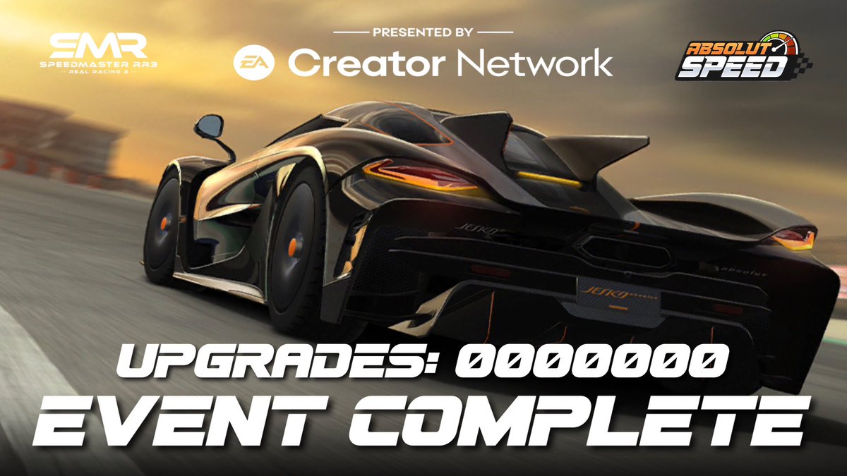 3Speedmaster's tweet photo. Real Racing 3 Absolut Speed - Koenigsegg Jesko Absolut - Event Complete - Upgrades 0000000
👉👉https://t.co/V4iMi4clJb https://t.co/hYpbDS0LDI