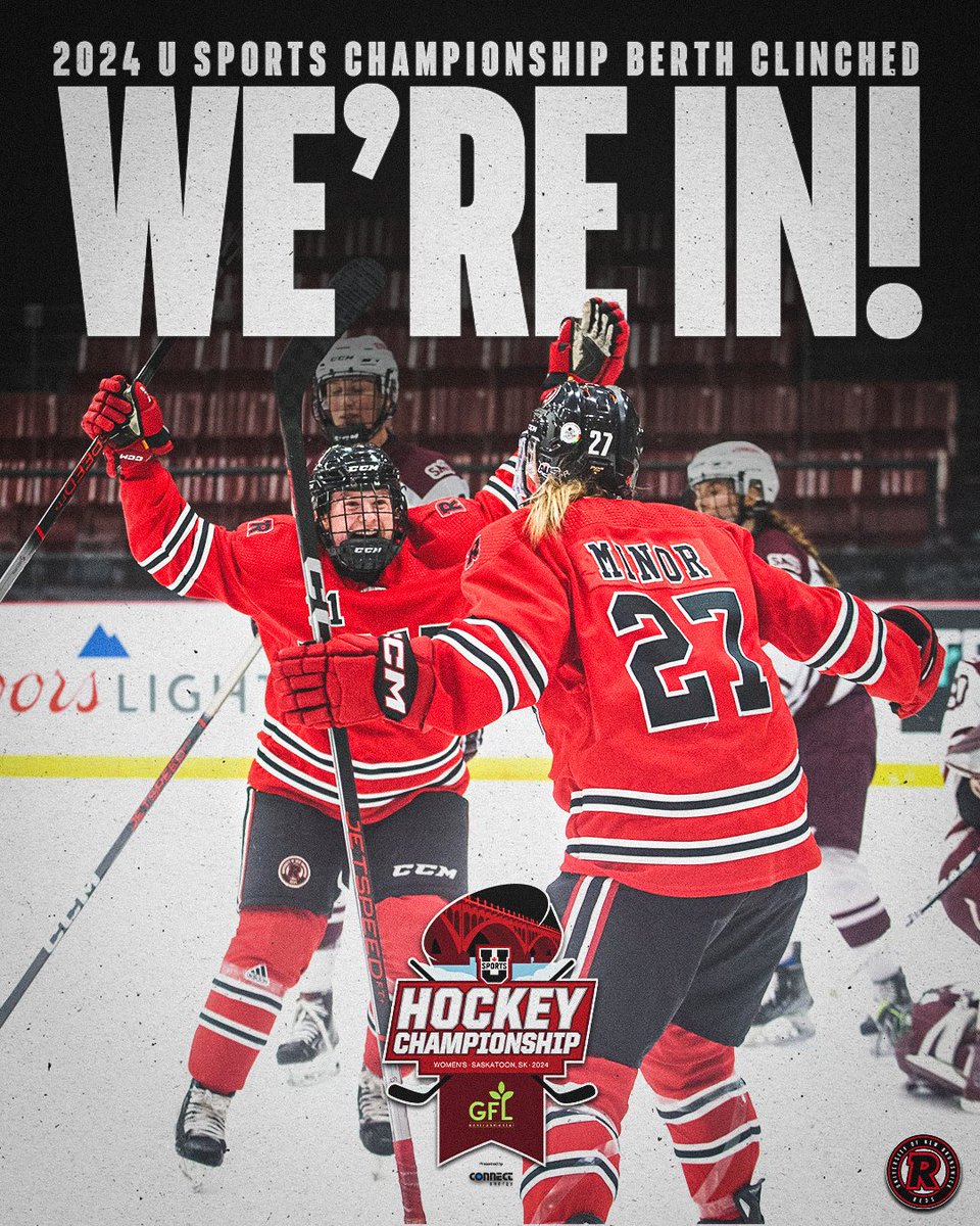 Ticket = PUNCHED 👏 

With tonight's win, <a href="/UNBWHockey/">UNB REDS Women's Hockey</a> has clinched a berth in the <a href="/USPORTS_Hockey/">U SPORTS Hockey</a> Championships in Saskatoon!!!

#goredsgo