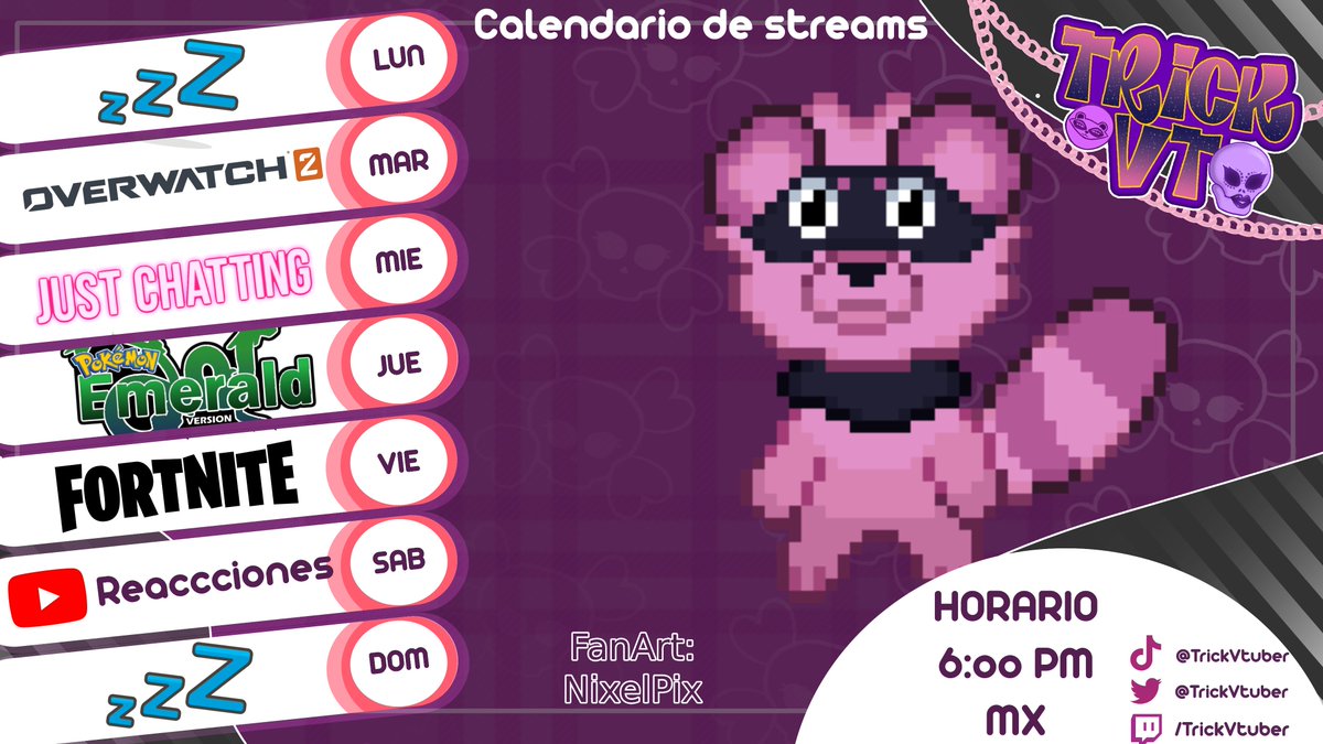 TrickVTuber's tweet photo. Me morí la semana pasada... PERO SOBREVIVÍ!!!!!!!

Acá el calendario que si se cumplirá esta semana

FanArt: @nixcelpix 

#VtHouse #VtuberES #Streaming #Vtuber https://t.co/k668b4MblX