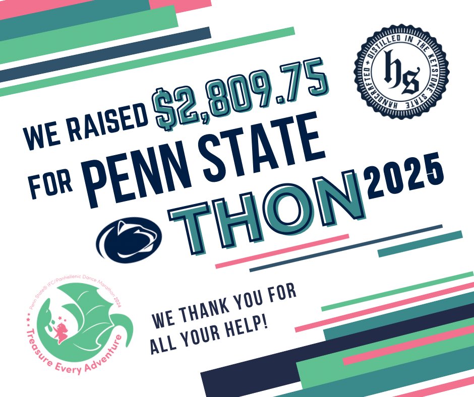 We would like to thank everyone for helping us raise $2,809.75 that will go toward THON 2025! We couldn’t do it without you. 🙏✨

#hershey #neverlostalwaysfound #nothingwithheld #supportlocal #wearepennstate #thon #PSU