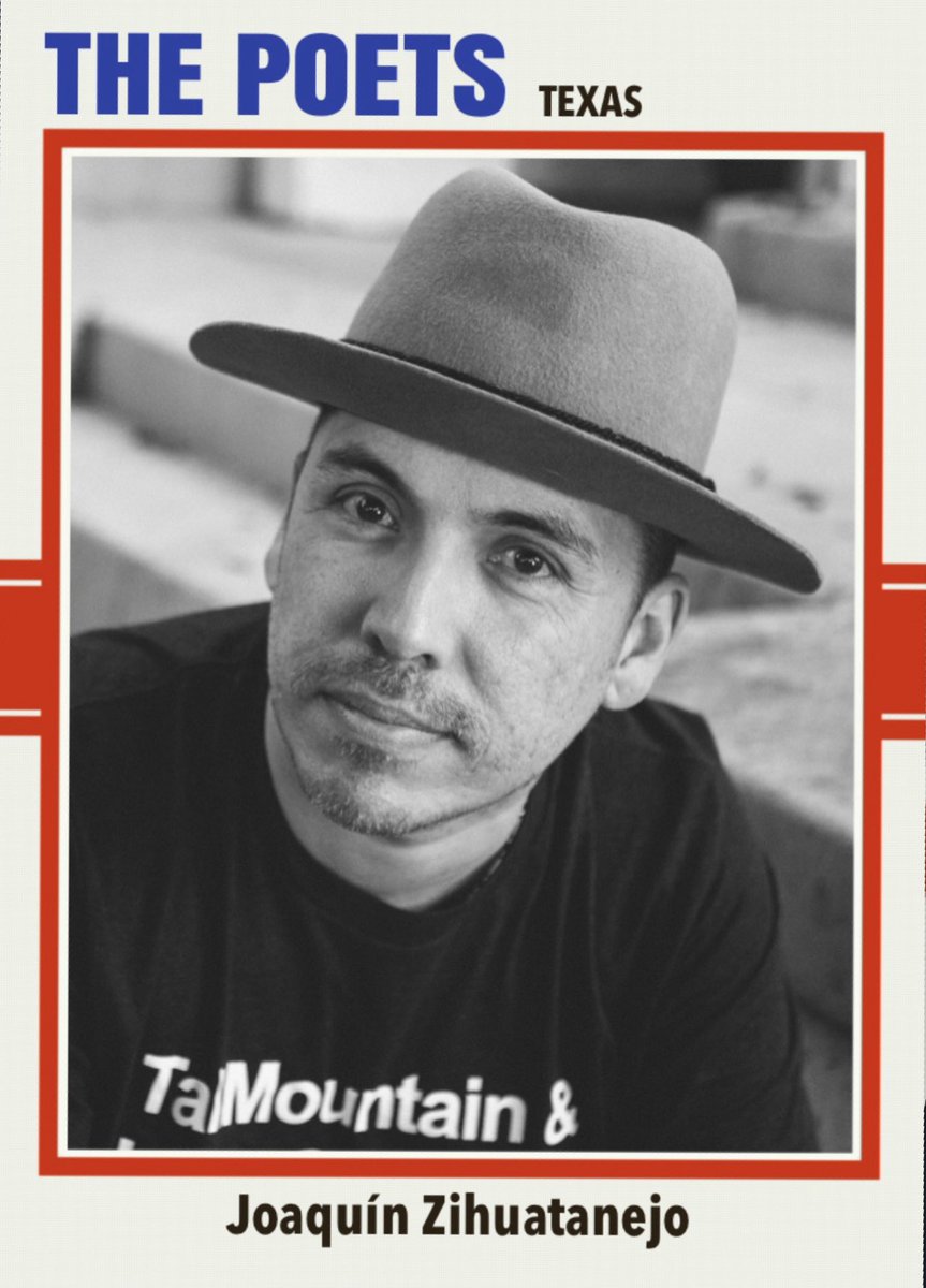 poetbaseball's tweet photo. @poetbaseball 
Poet Baseball Cards
Series E Card #5
Sometimes I have to pinch myself when I think about the unbelievably gifted folks I get to be involved with. Joaquin Zihuatanejo is the genuine article. The poems he read in KC from his new book Occupy Whiteness were a force. https://t.co/RF0Q2gdQZ9