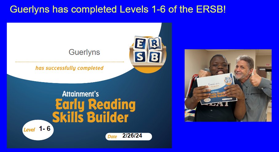 Guerlyns is a SUPER Student who is ROCKING his reading Intervention &amp; making lots of progress! Good Job, G! <a href="/BryanMRussell/">Bryan Russell</a> <a href="/1_MegDavis/">Meg Davis</a> <a href="/RachelCapitano/">Rachel Capitano</a> <a href="/RoyalPalm_RPS/">Royal Palm School</a> <a href="/mgbongiovi/">Mollie Bongiovi</a> <a href="/AttainmentCo/">Attainment Company</a>