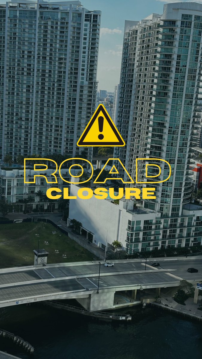 🚨Attention Neighbors! 🚨 The SW 2nd Avenue Bridge that connects downtown Miami and Brickell will be closed for the filming of a movie production on Saturday, March 2, and Sunday, 3, 2024, between 3rd and 8th Streets from 7 a.m. to 6:30PM. Seek alternate routes & share!
