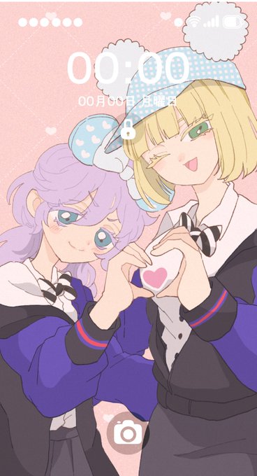 「blonde hair heart hands duo」 illustration images(Latest)