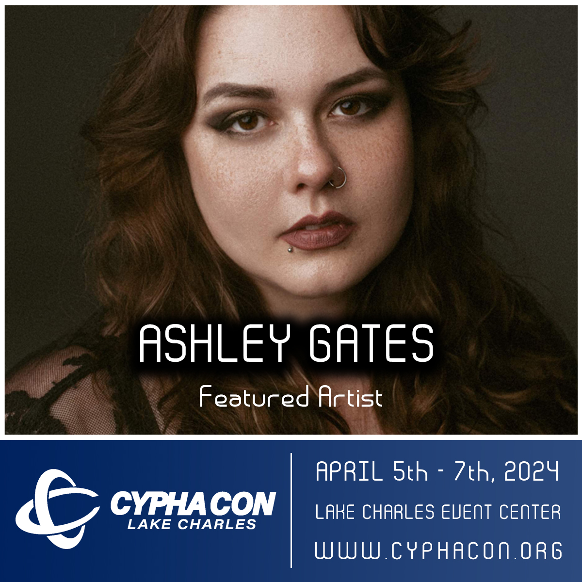 CYPHACON is pleased to announce our featured artist, Ashley Gates! Ashely will be joining us April 5th - 7th, 2024 at the @LCCivicCenter in Lake Charles Louisiana! For complete information visit our website, tickets on sale now! cyphacon.org/speakers/artis…